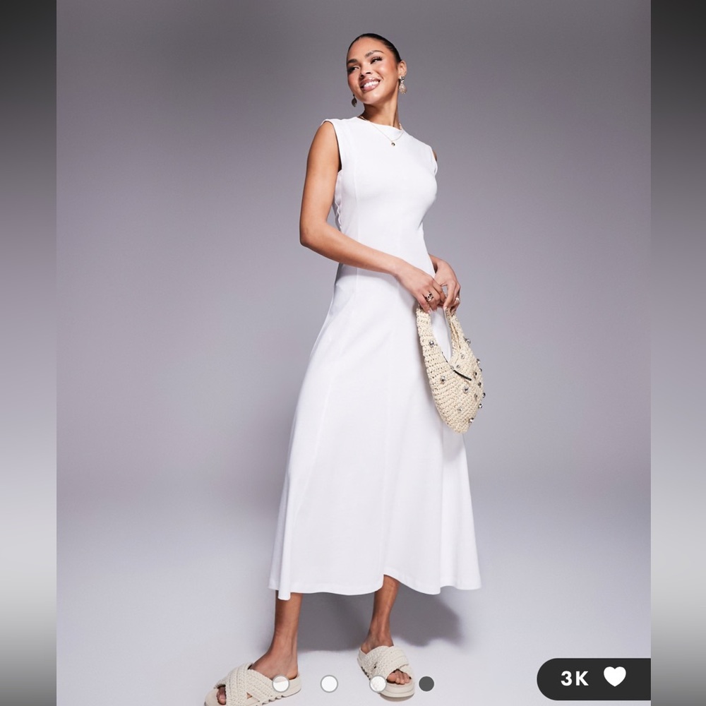 ASOS Elegant White Sleeveless Dress - Picture 2 of 6